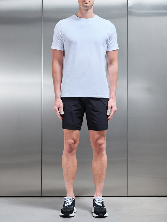 Flat Pocket Technical Cargo Short in Black