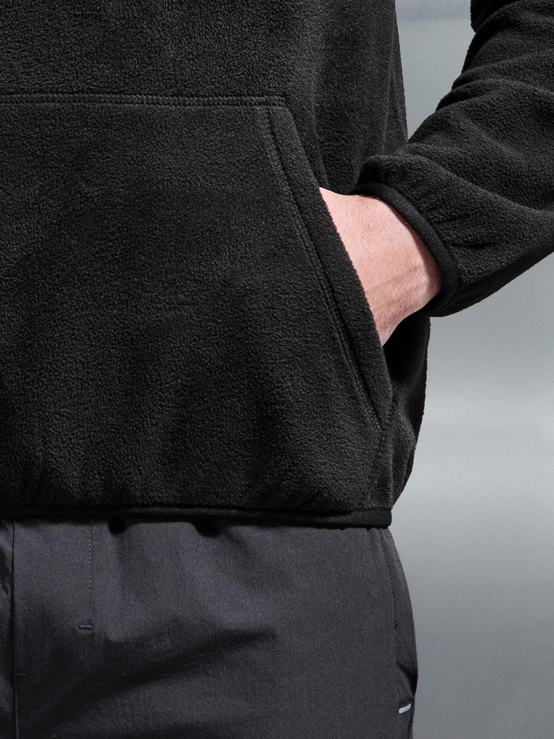 Fleece Relaxed Fit Hoodie in Black