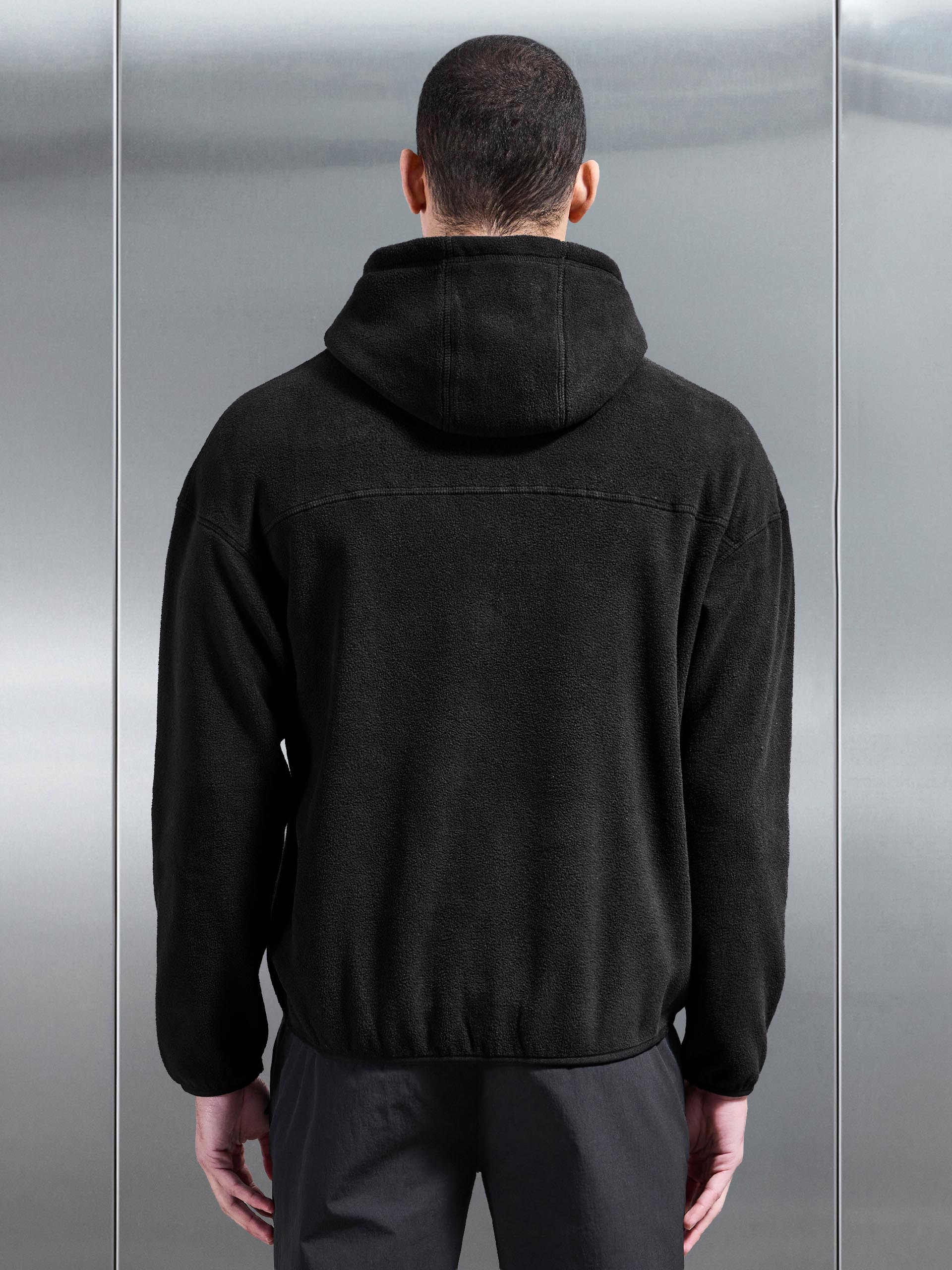 Fleece Relaxed Fit Hoodie in Black