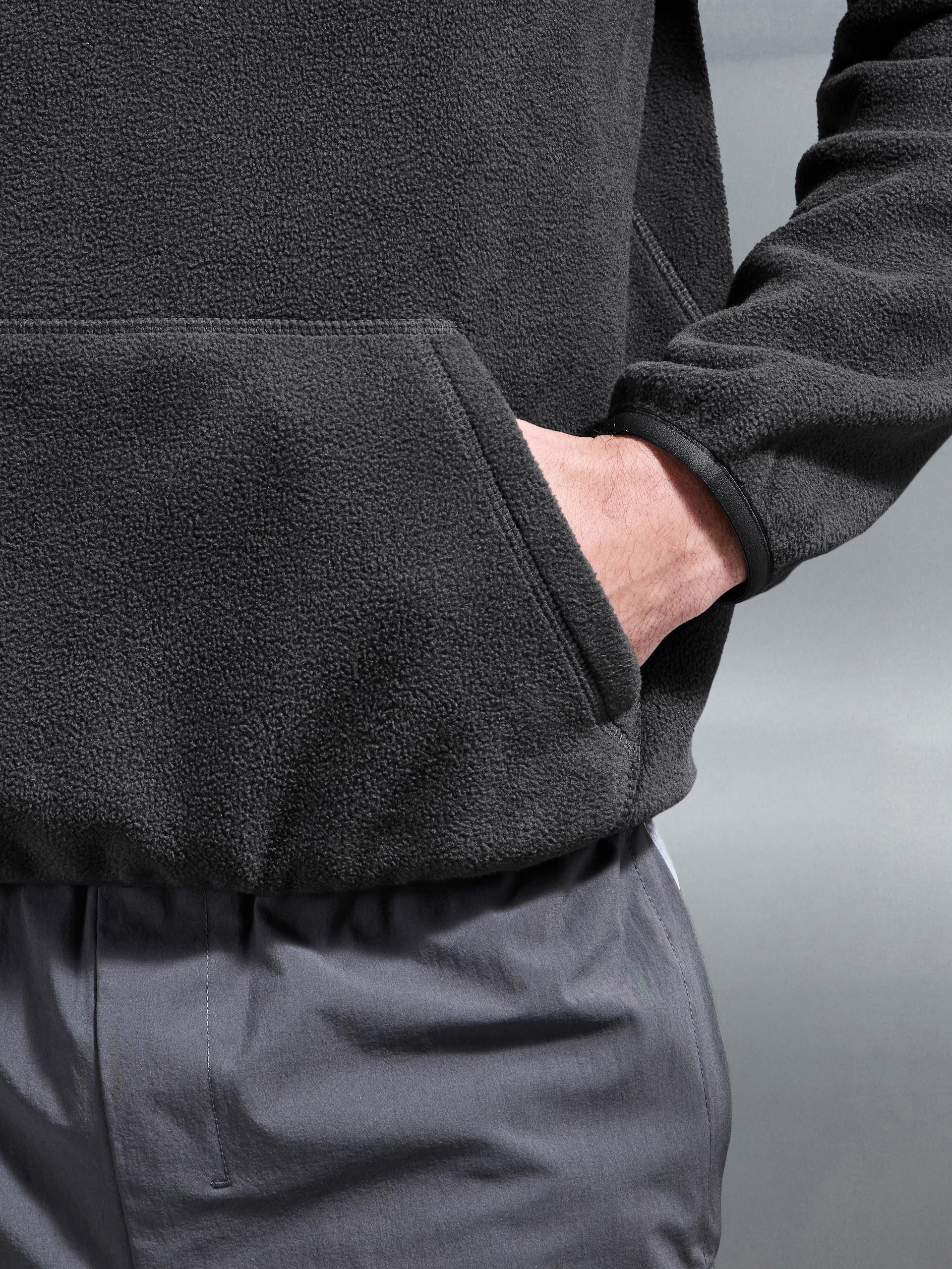 Fleece Relaxed Fit Hoodie in Grey