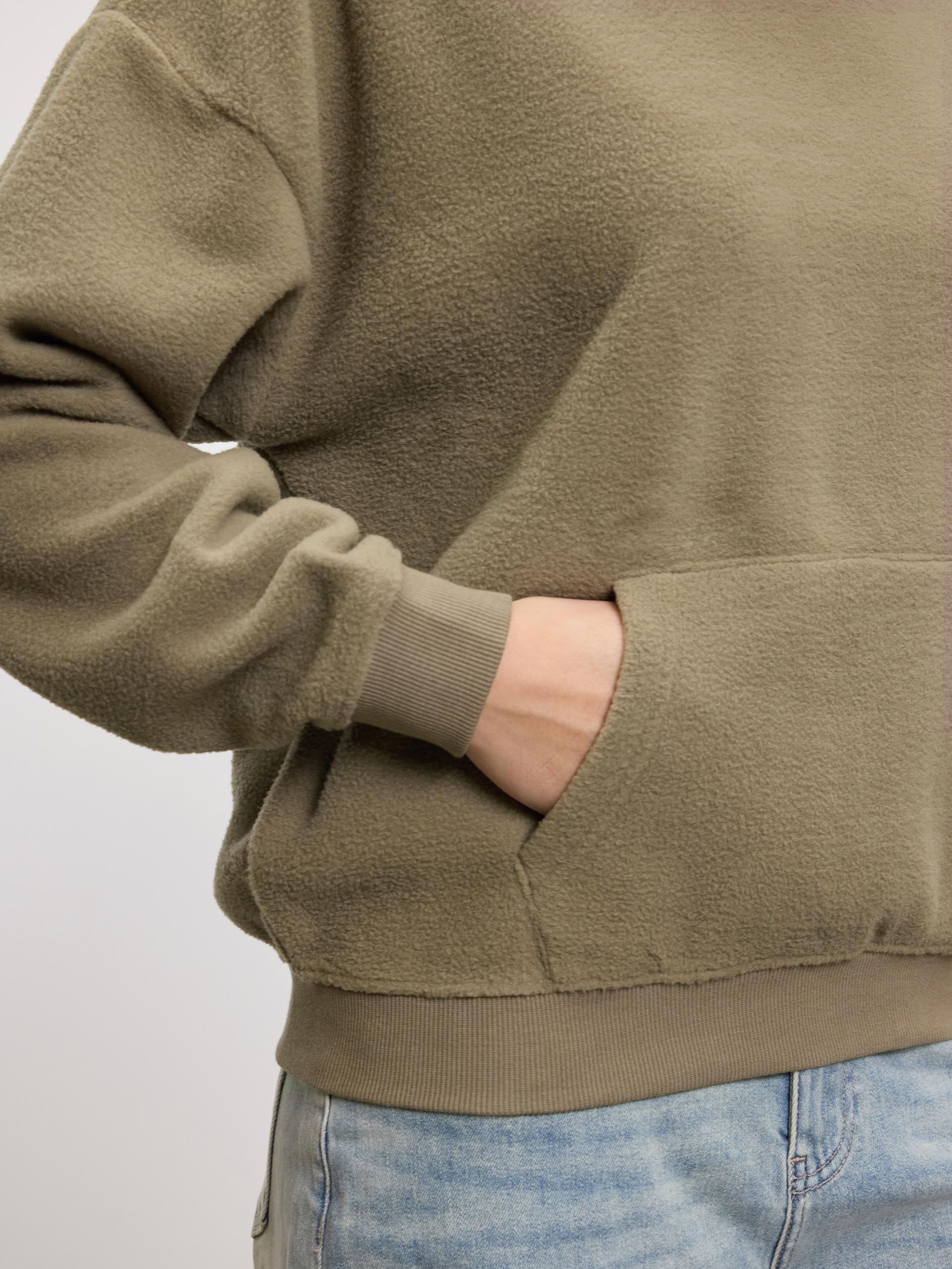 Womens Fleece Relaxed Hoodie in Olive