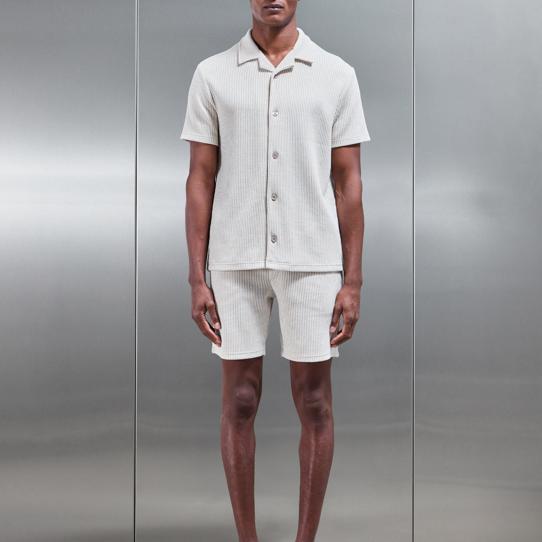 Forde Knitted Stripe Short in Stone