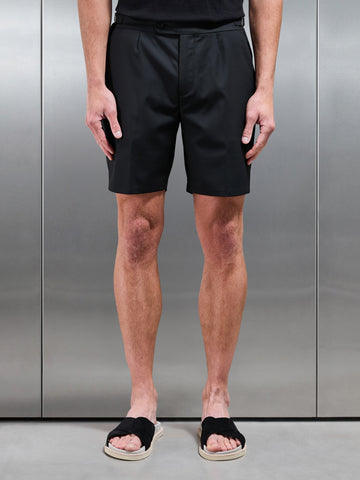 Formal Stretch Side Adjuster Short in Black