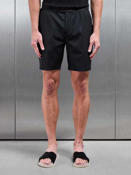 Formal Stretch Side Adjuster Short in Black
