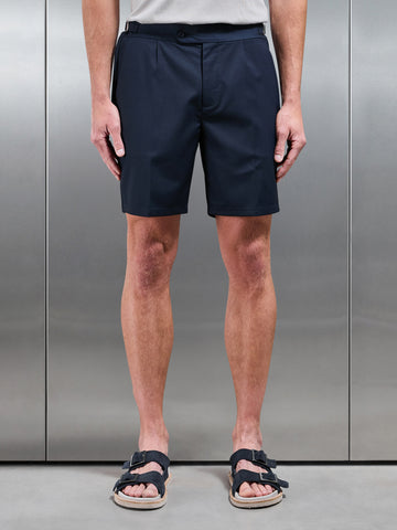 Formal Stretch Side Adjuster Short in Navy