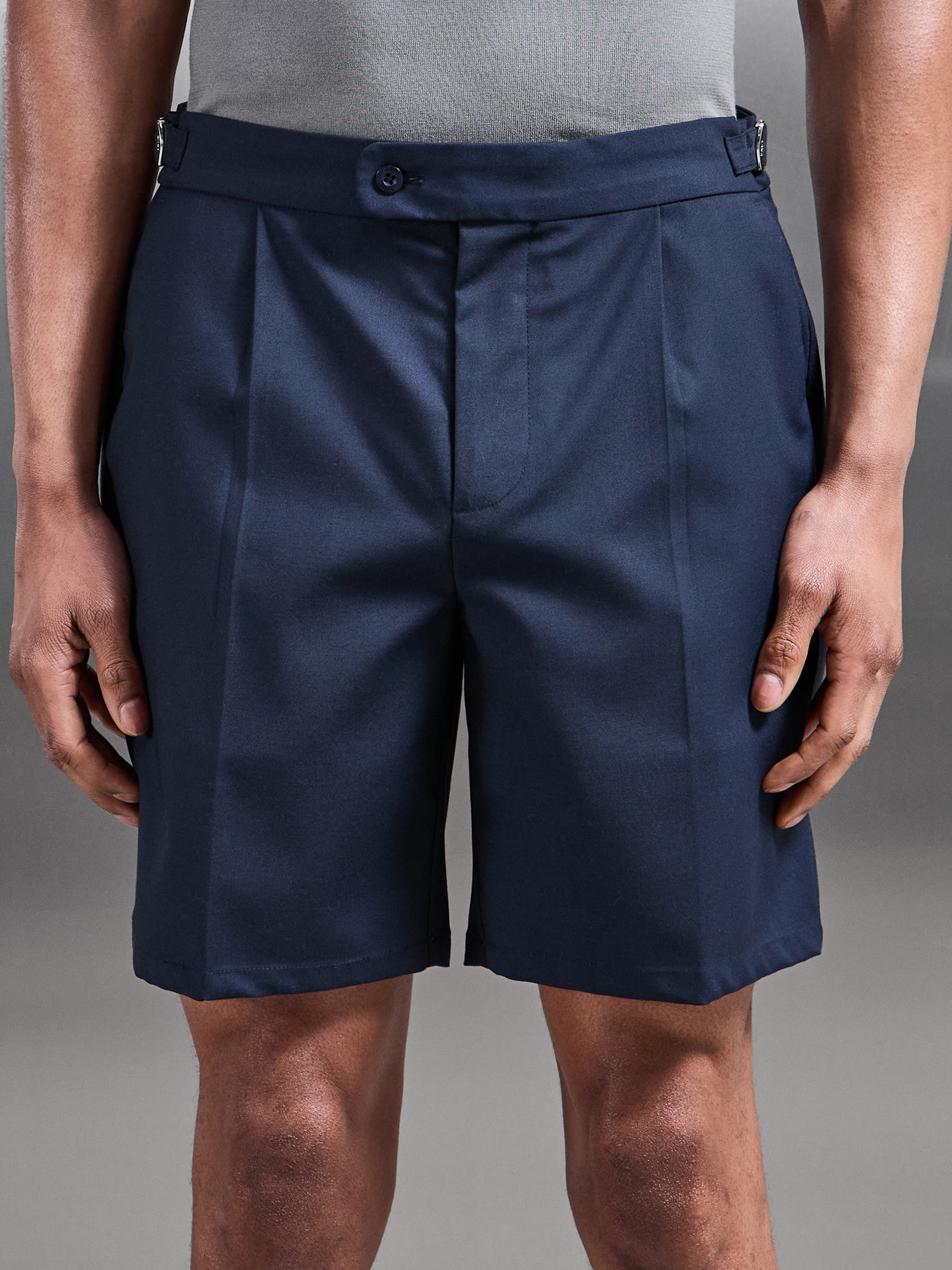 Formal Stretch Side Adjuster Short in Navy