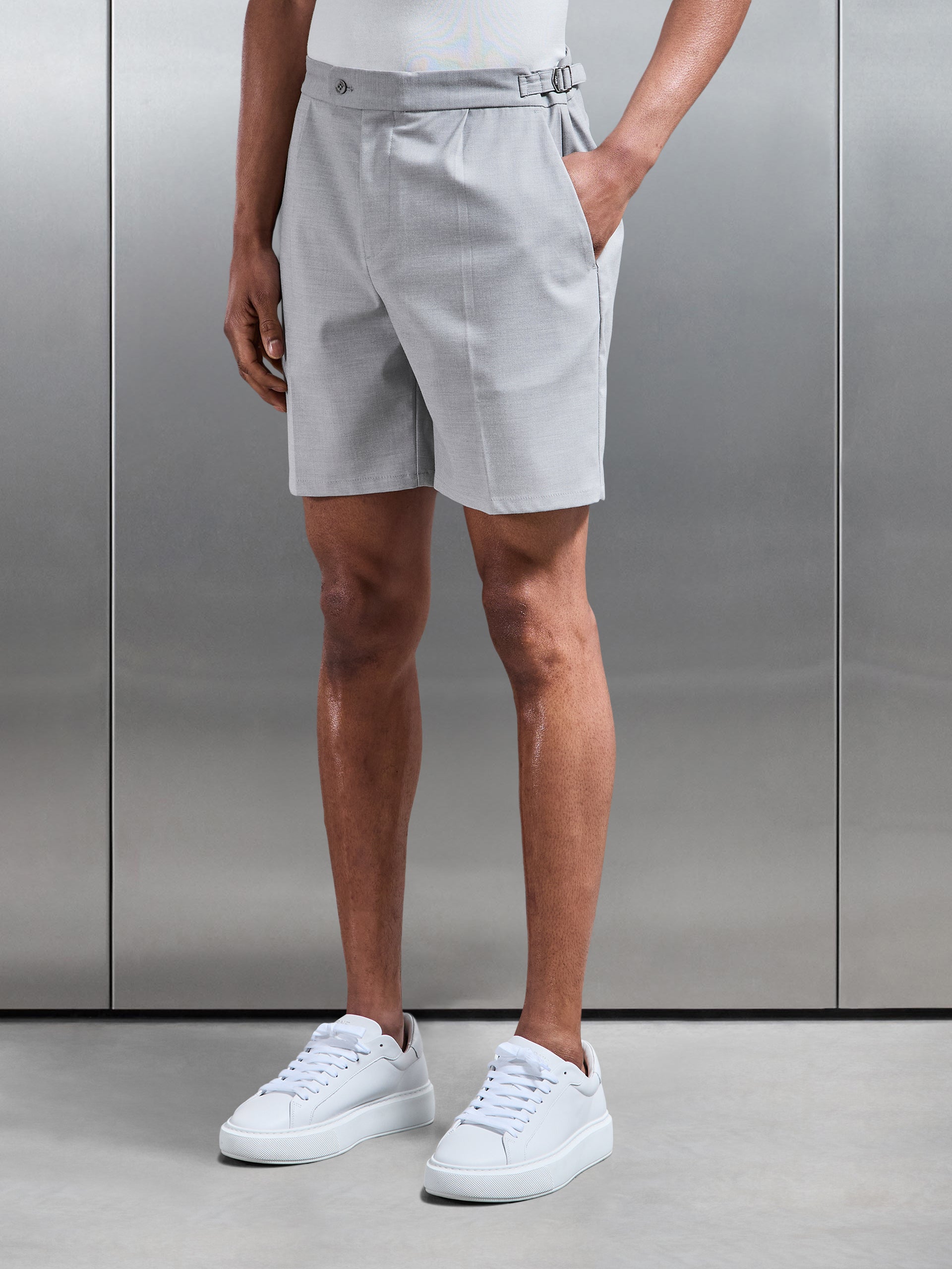 Formal Stretch Side Adjuster Short in Stone