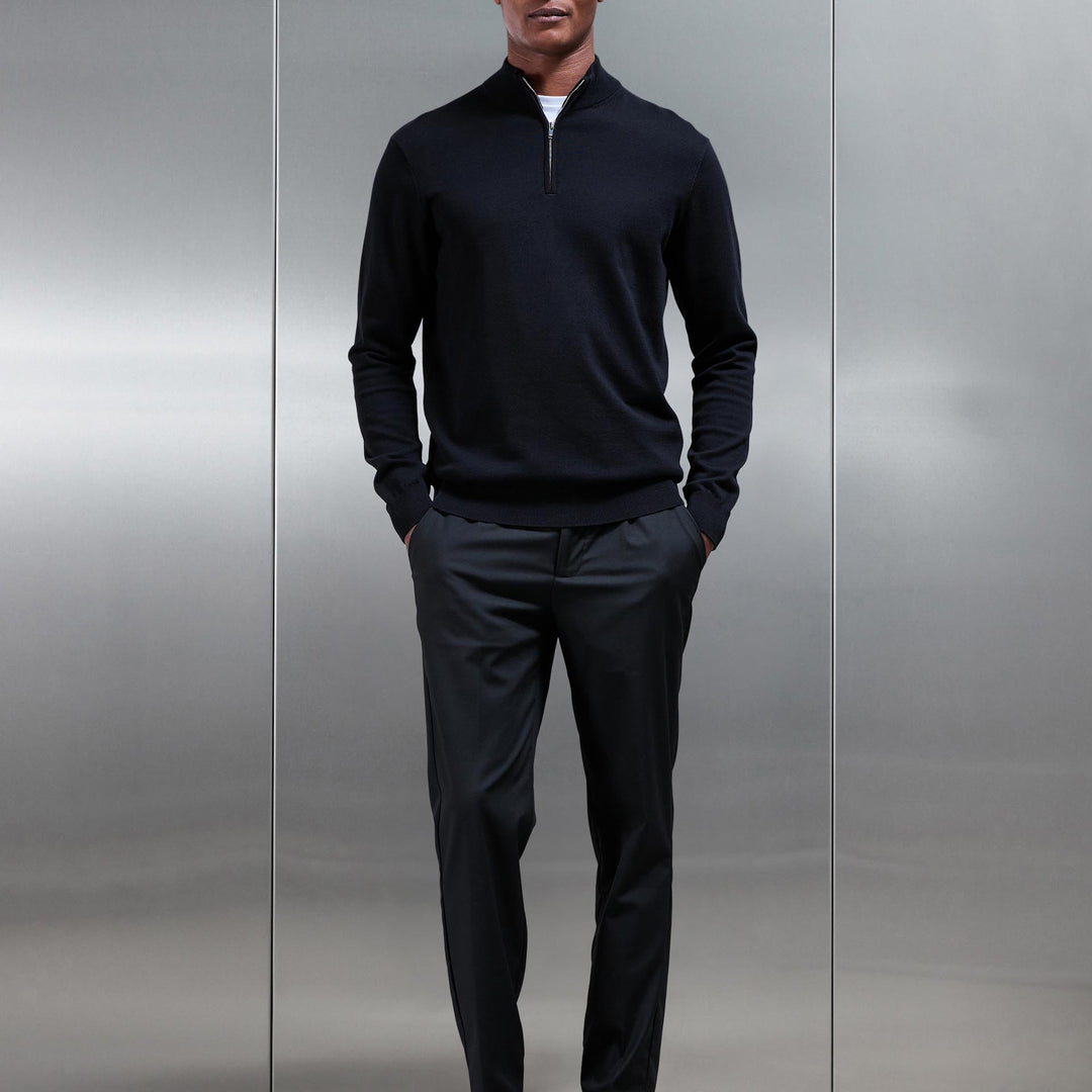 Formal Stretch Side Adjuster Trouser in Black