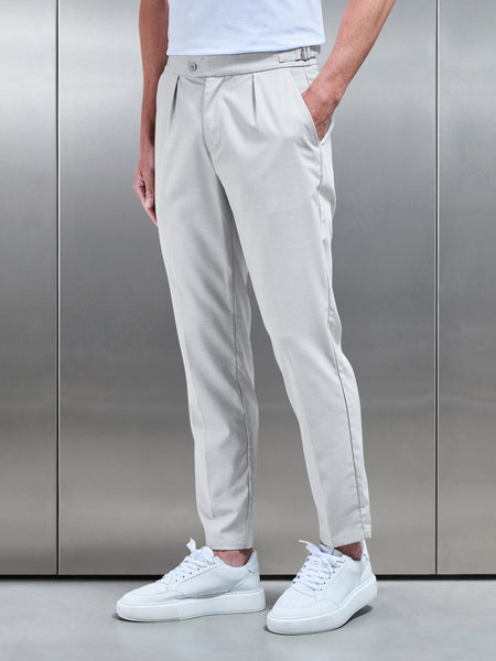 Formal Stretch Side Adjuster Trouser in Off White