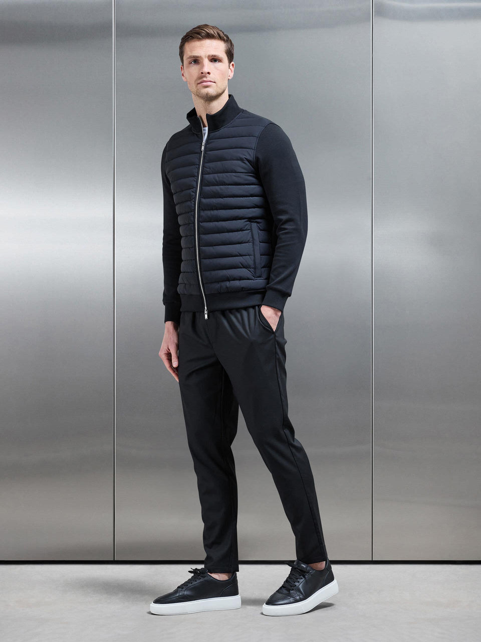 Formal Stretch Drawstring Trouser in Black