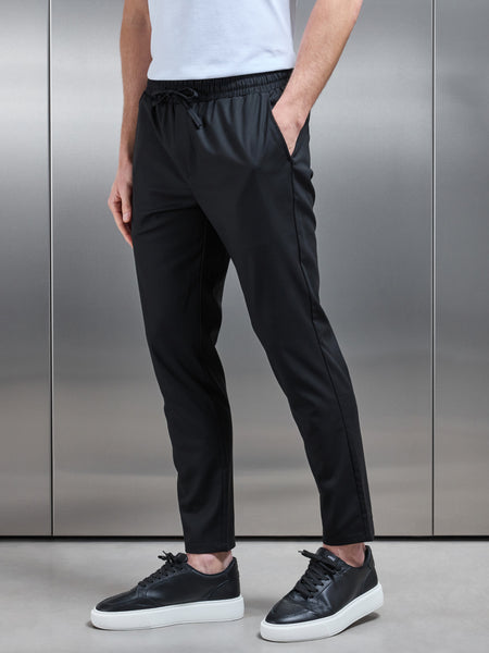 Formal Stretch Drawstring Trouser in Black