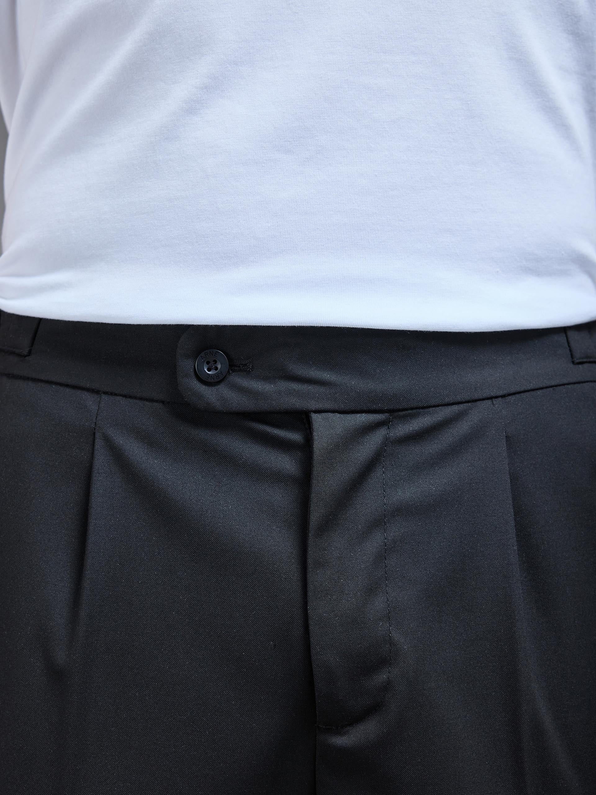 Formal Stretch Side Adjuster Trouser in Black