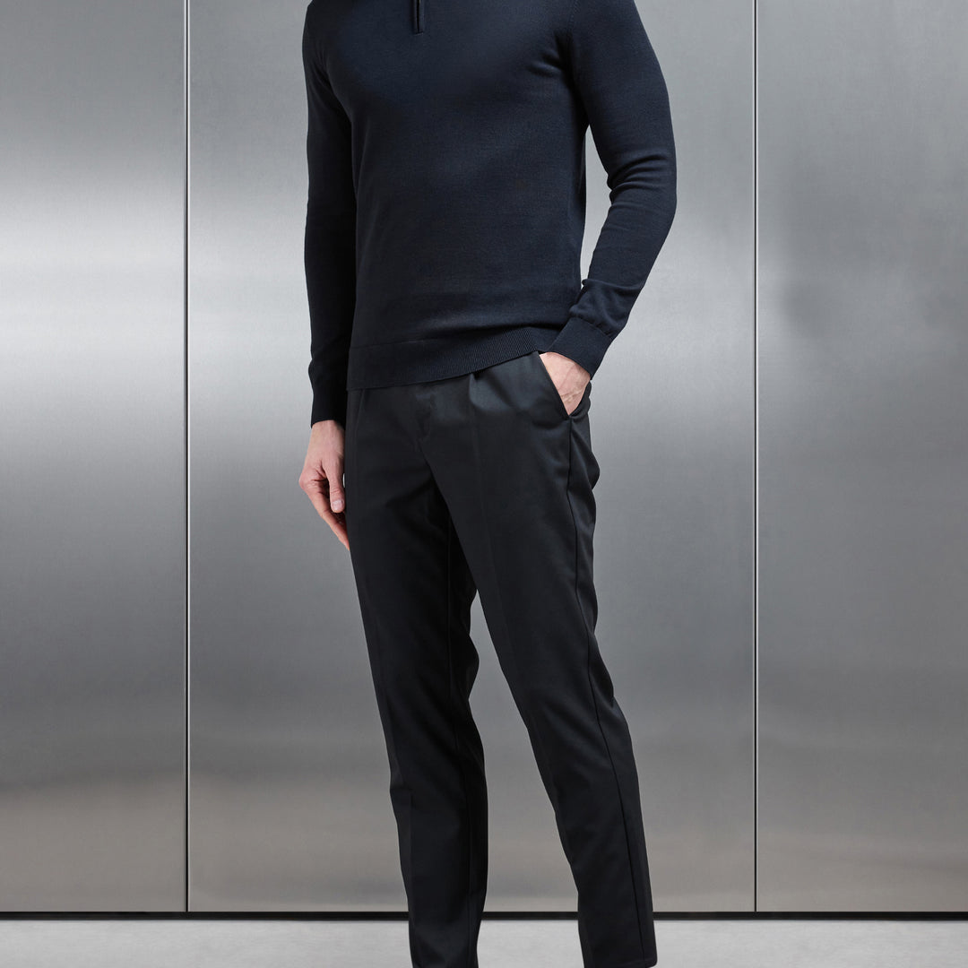 Formal Stretch Side Adjuster Trouser in Black