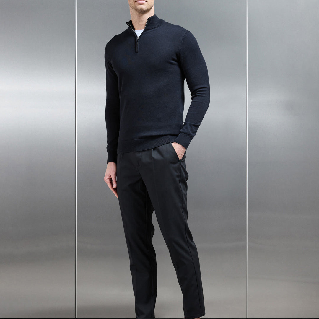 Formal Stretch Side Adjuster Trouser in Black