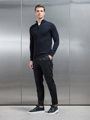 Formal Stretch Side Adjuster Trouser in Black