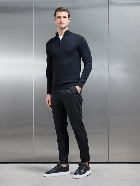Formal Stretch Side Adjuster Trouser in Black