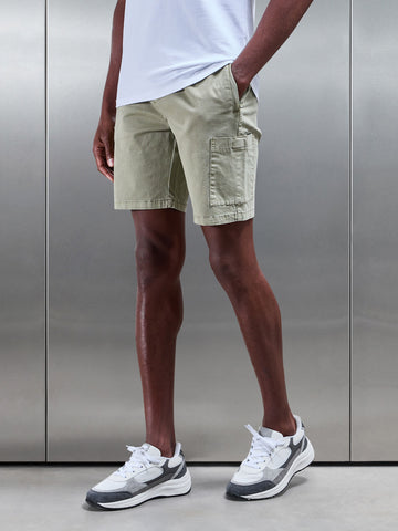 Garment Dye Cargo Short in Olive
