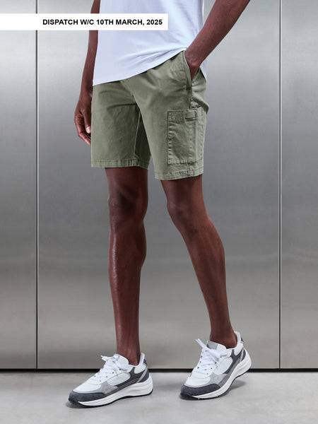 Garment Dye Cargo Short in Olive