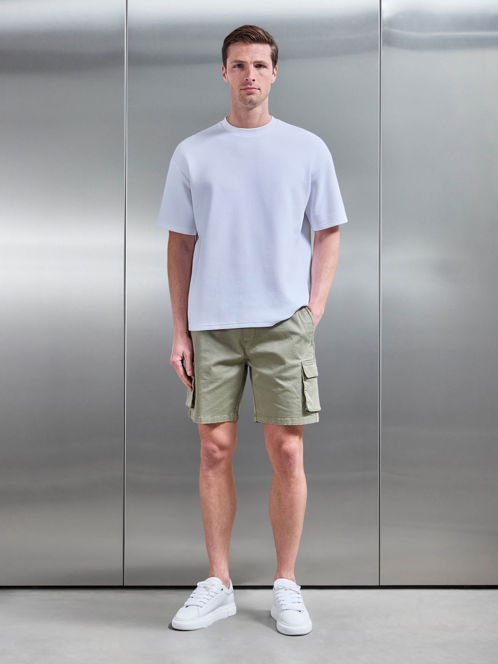 Garment Dye Cargo Short in Olive