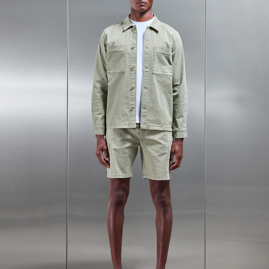 Garment Dye Cargo Short in Olive