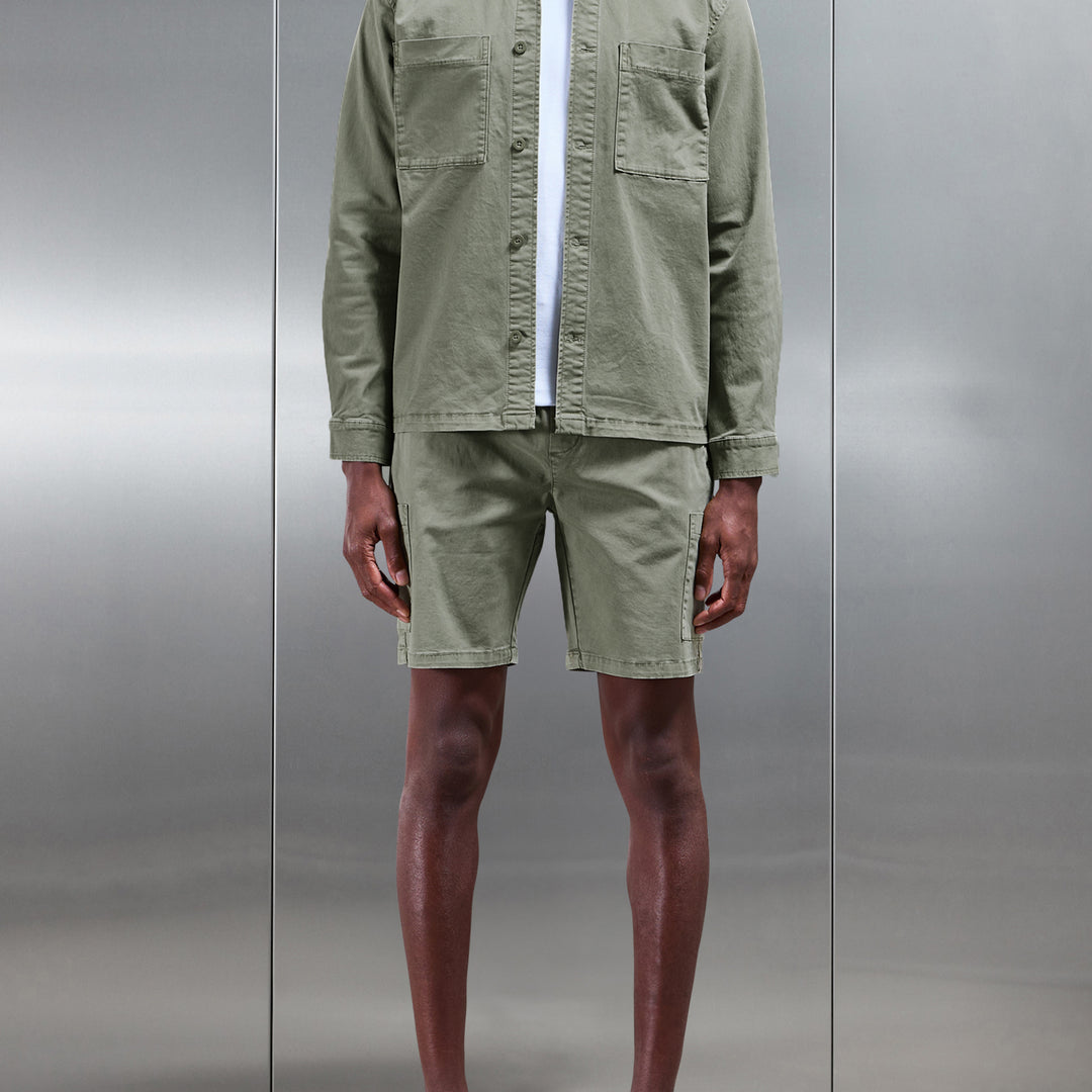 Garment Dye Cargo Short in Olive