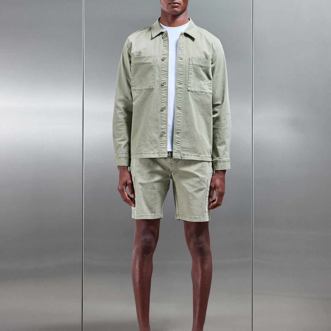Garment Dye Cargo Short in Olive
