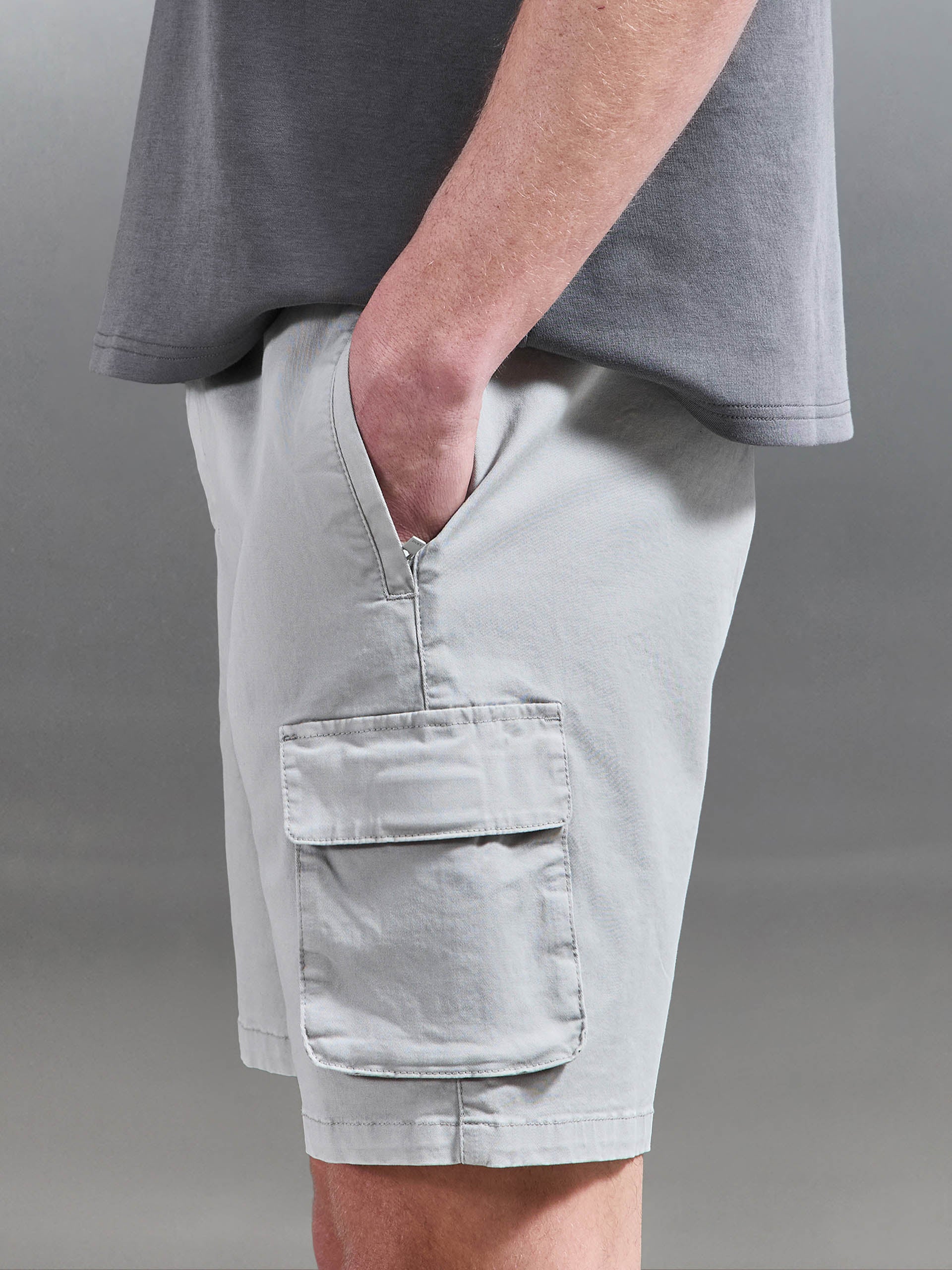 Garment Dye Cargo Short in Stone