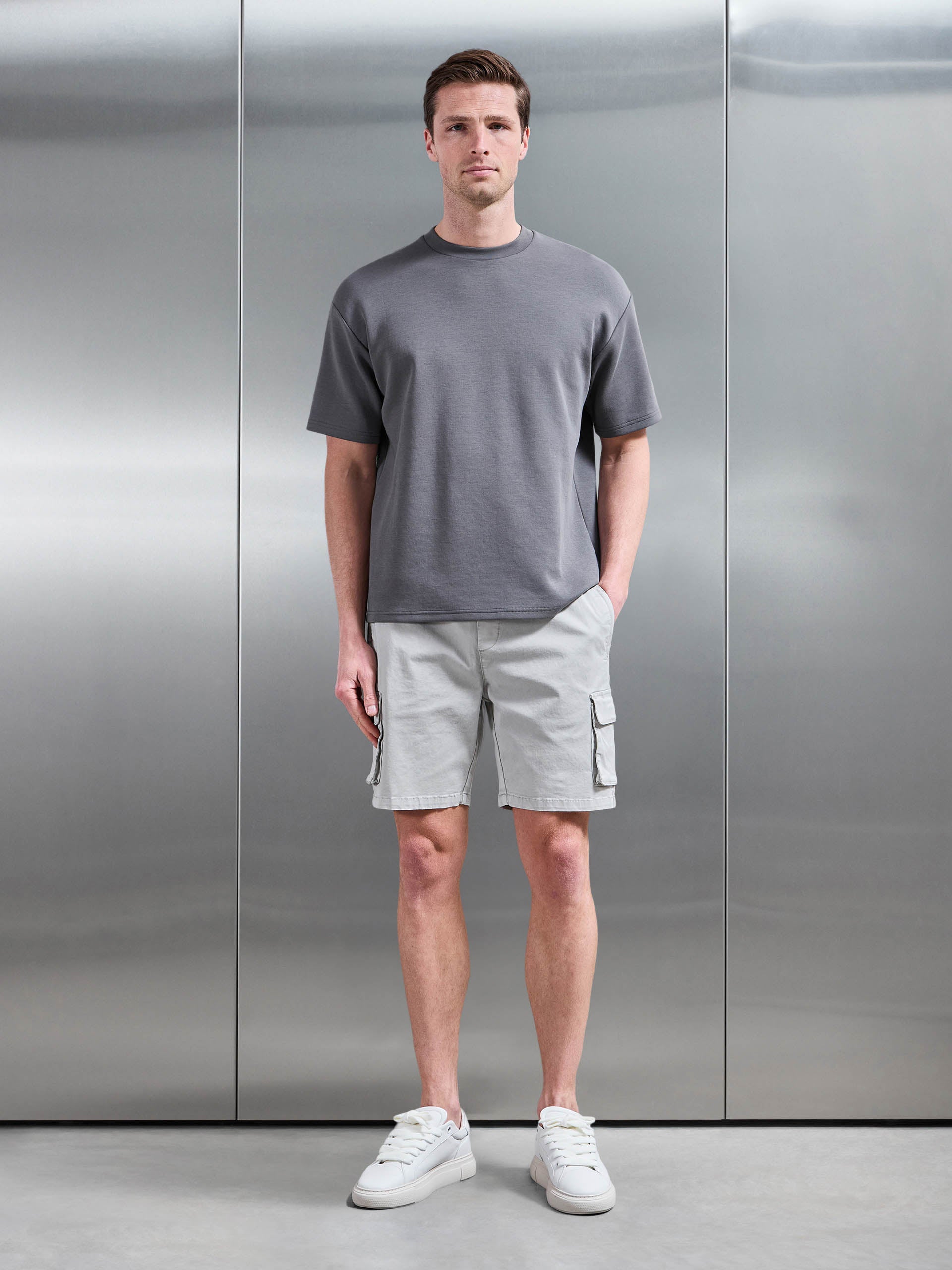 Garment Dye Cargo Short in Stone