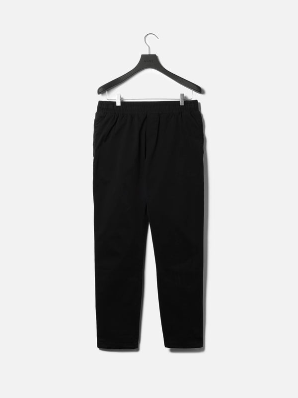 Garment Dye Cotton Trouser in Black