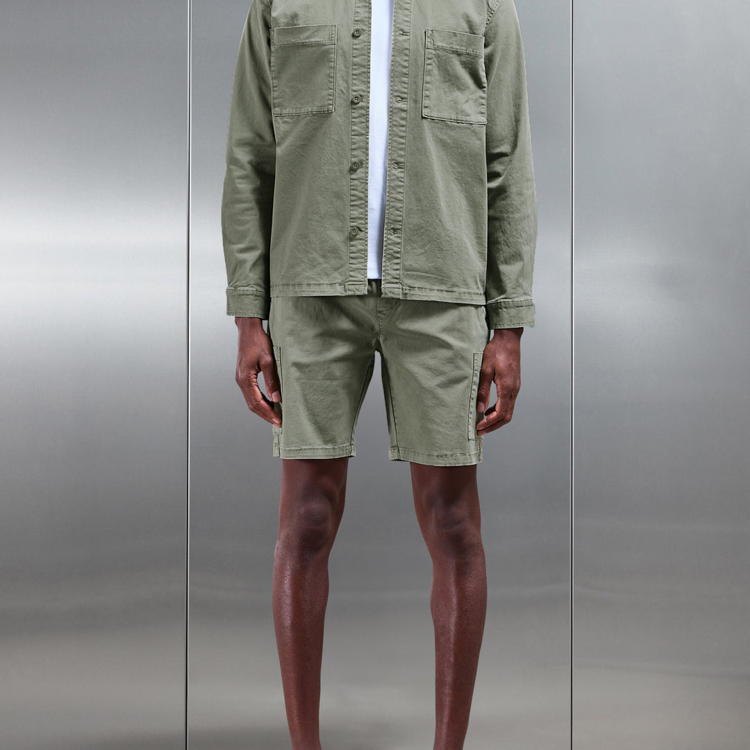 Garment Dye Overshirt in Olive