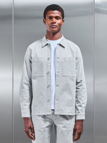 Garment Dye Overshirt in Stone