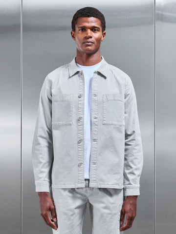 Garment Dye Overshirt in Stone