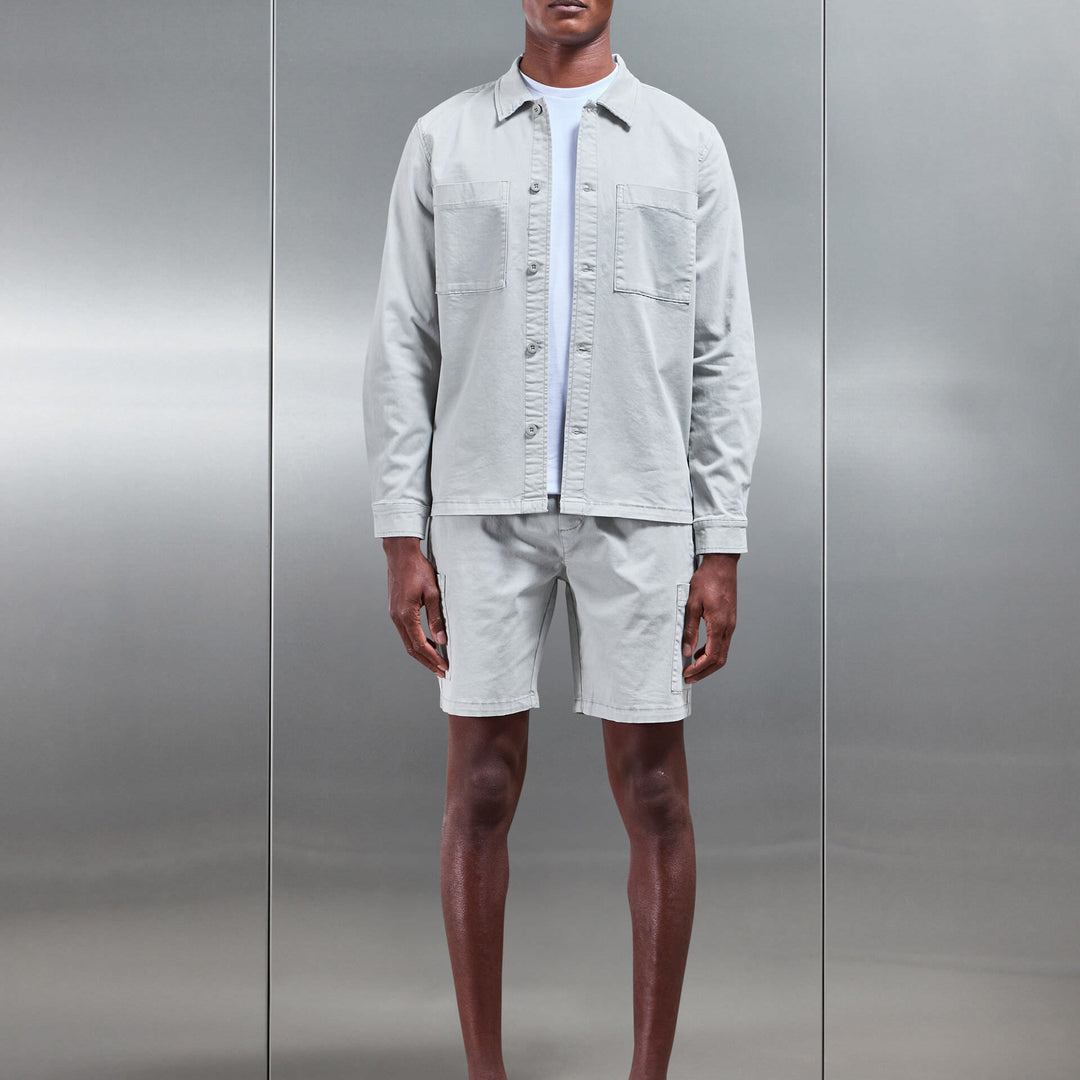 Garment Dye Overshirt in Stone