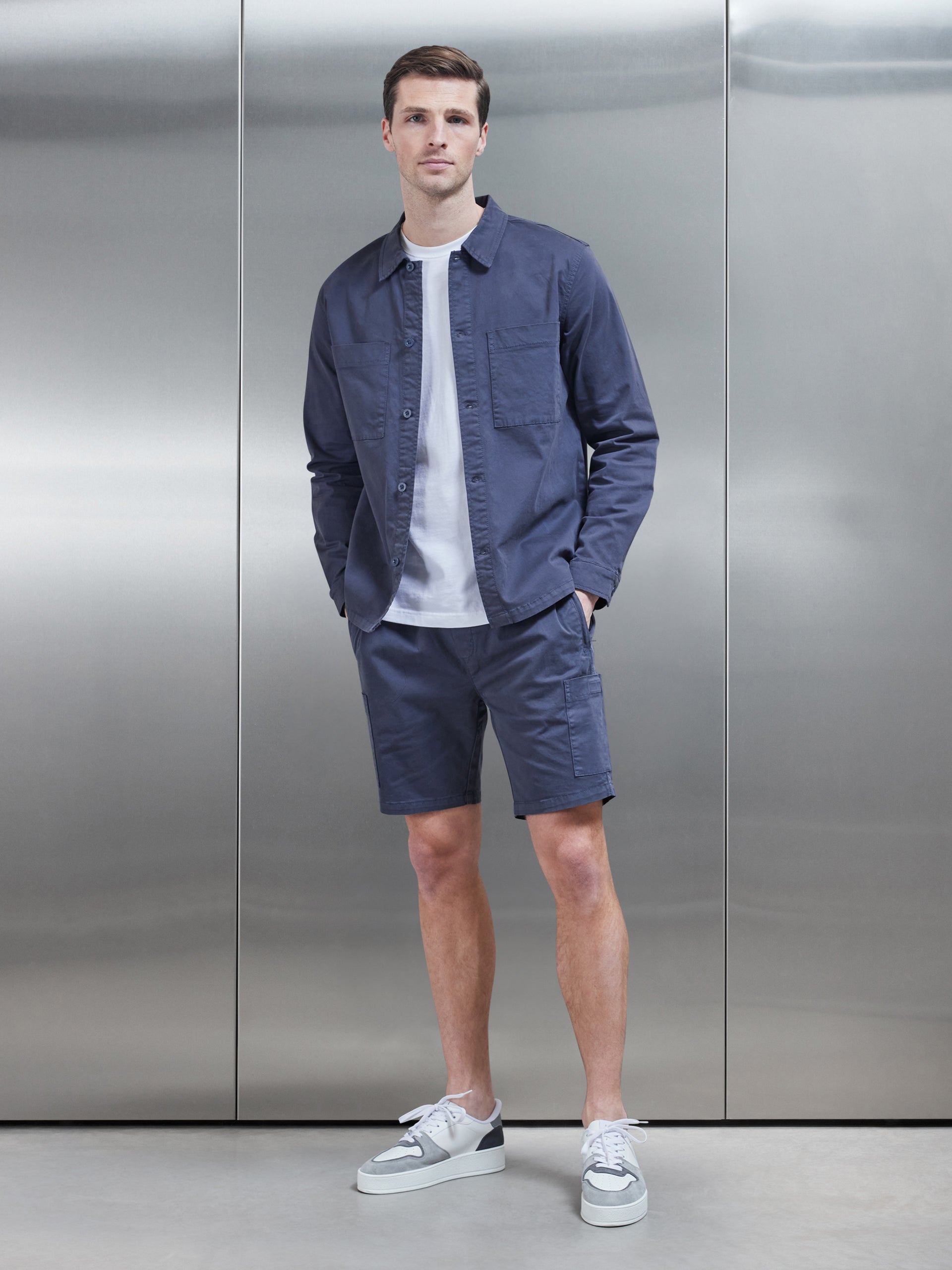Garment Dye Cargo Short in Navy