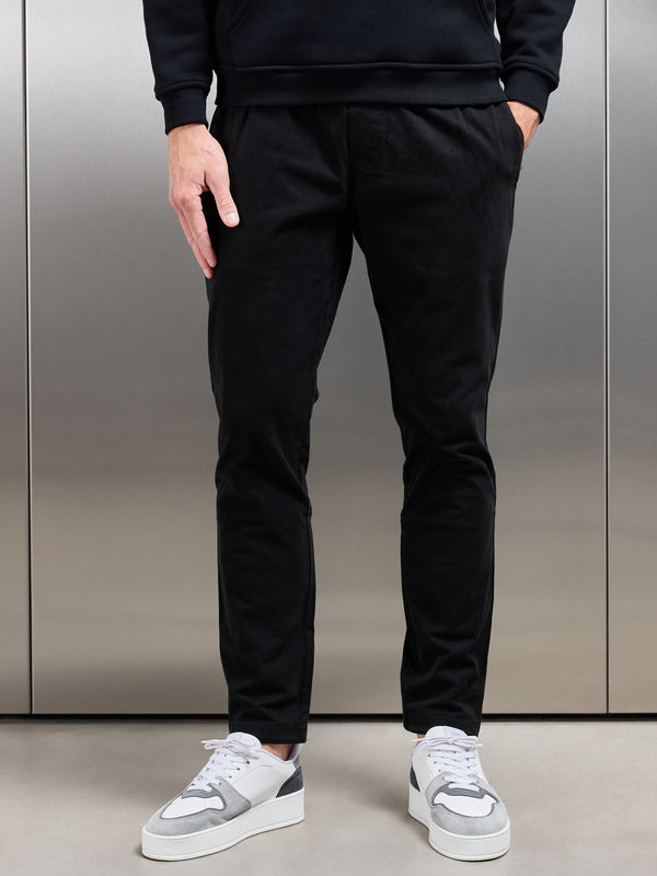 Garment Dye Cotton Trouser in Black