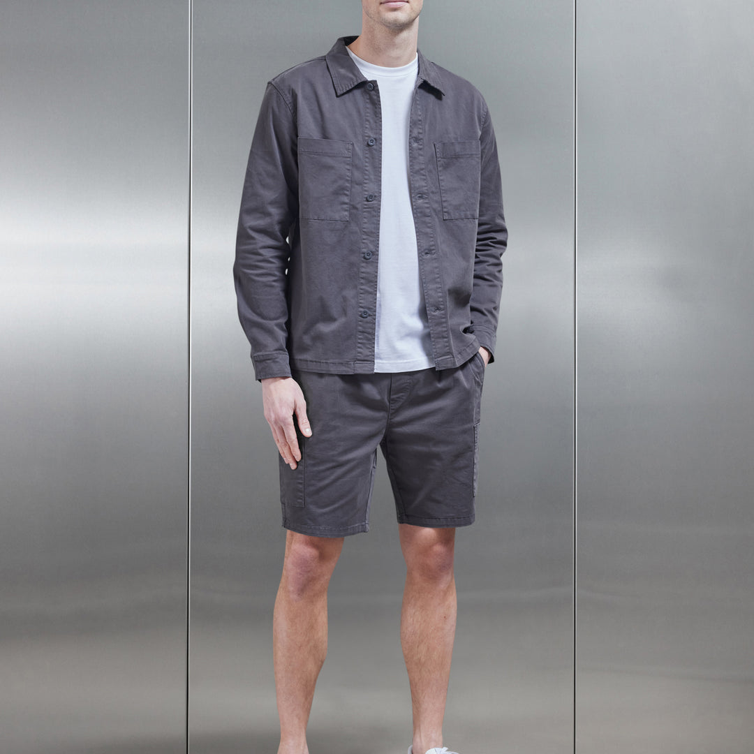Garment Dye Overshirt in Grey