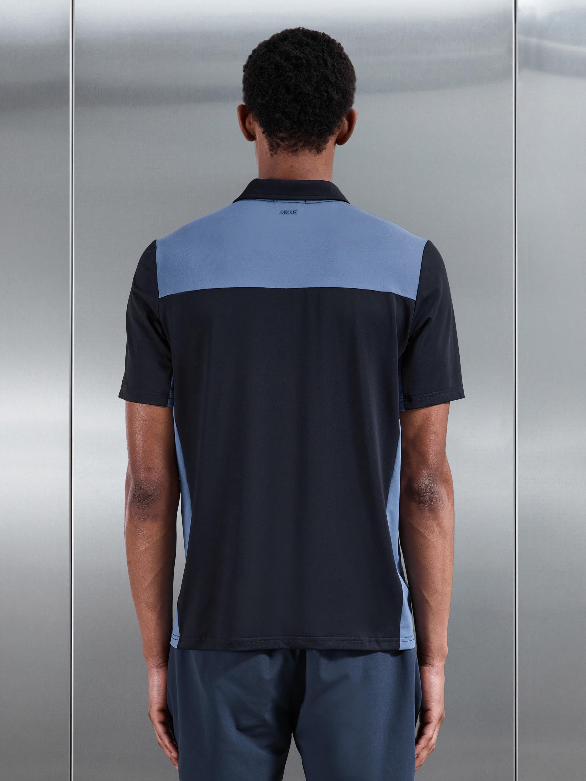 Golf Colour Block Polo Shirt in Navy