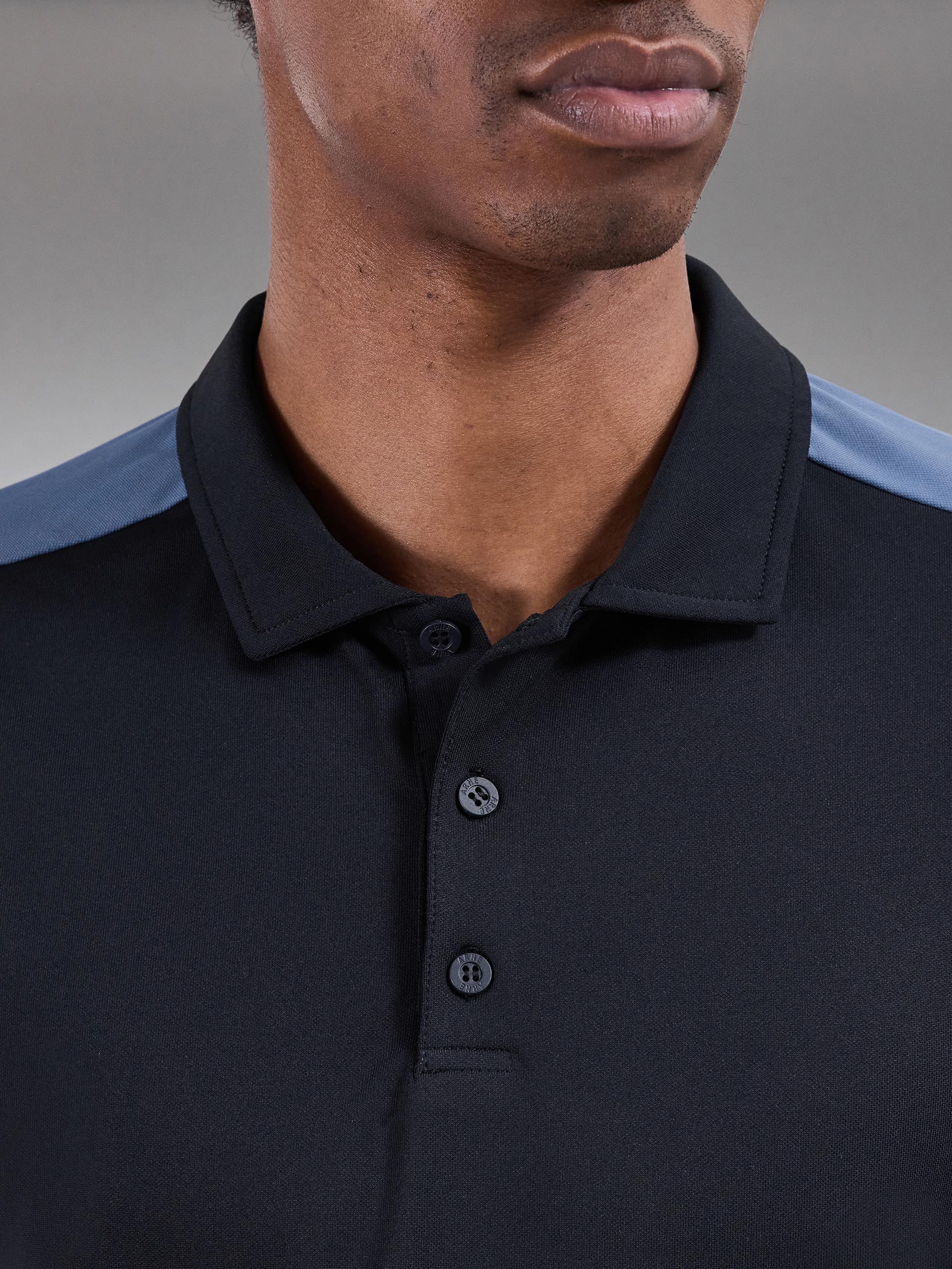 Golf Colour Block Polo Shirt in Navy
