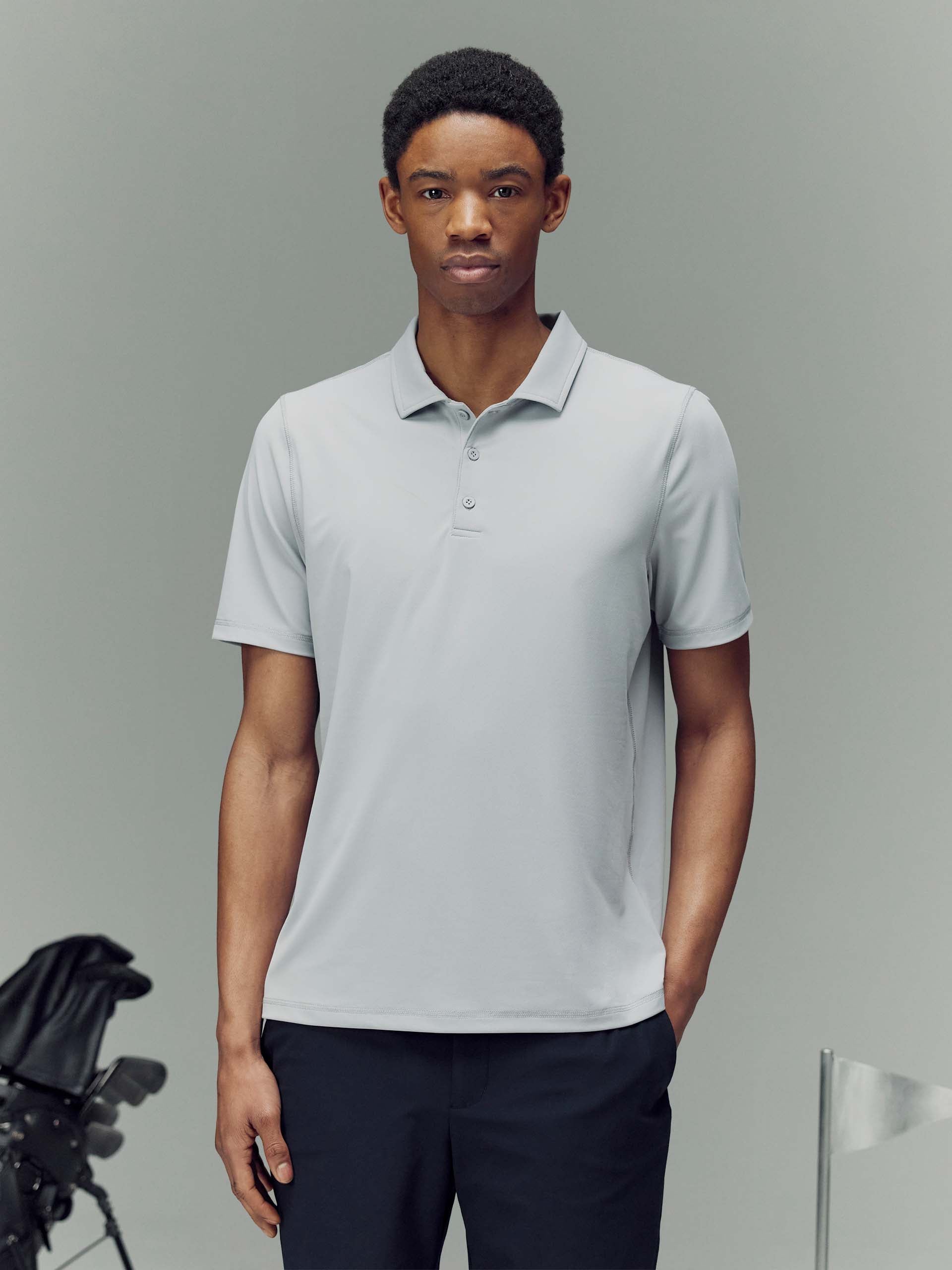 Golf Polo Shirt in Mid Grey