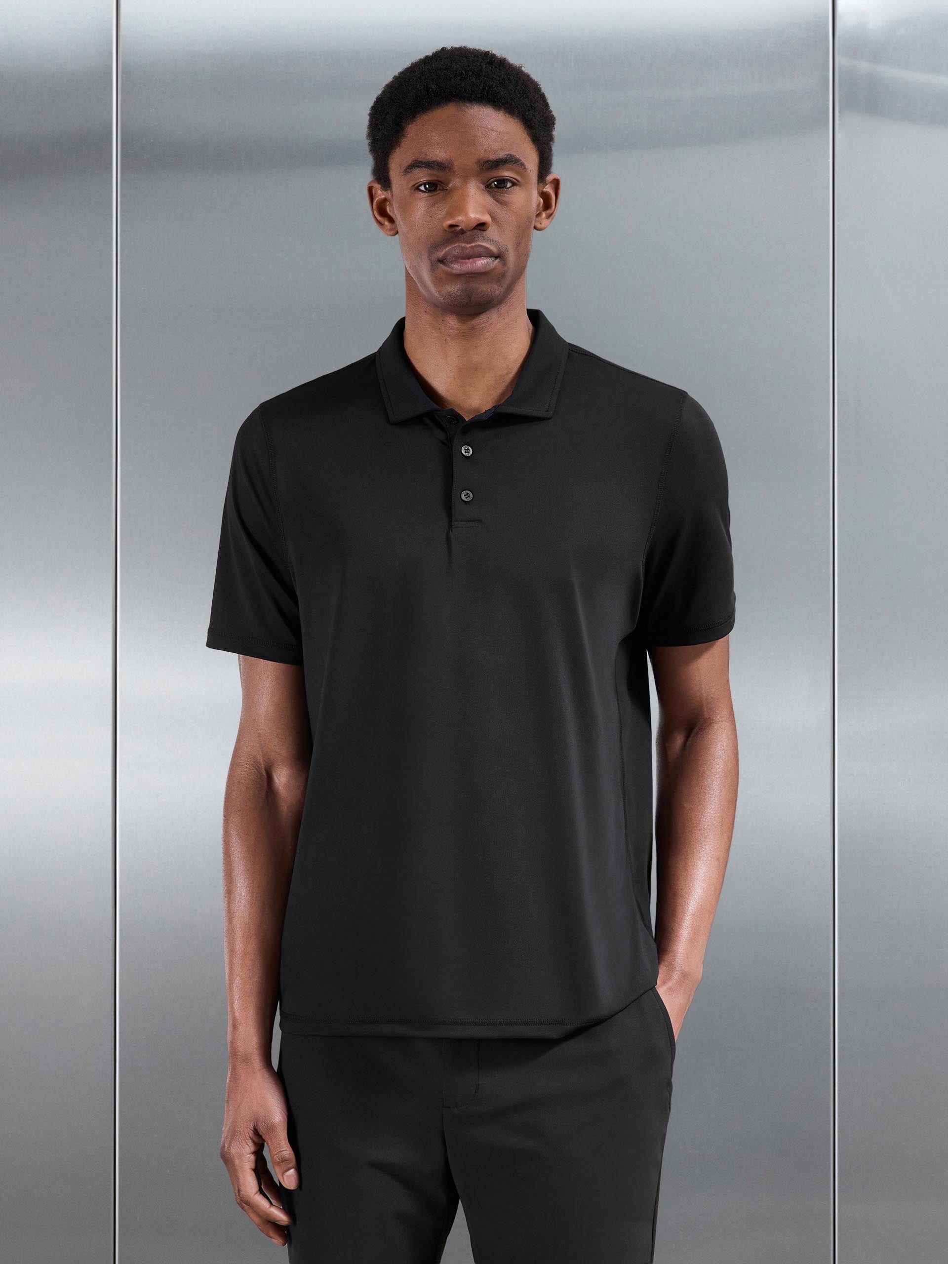 Golf Polo Shirt in Black