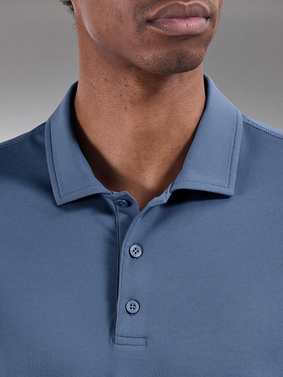 Golf Polo Shirt in Steel Blue