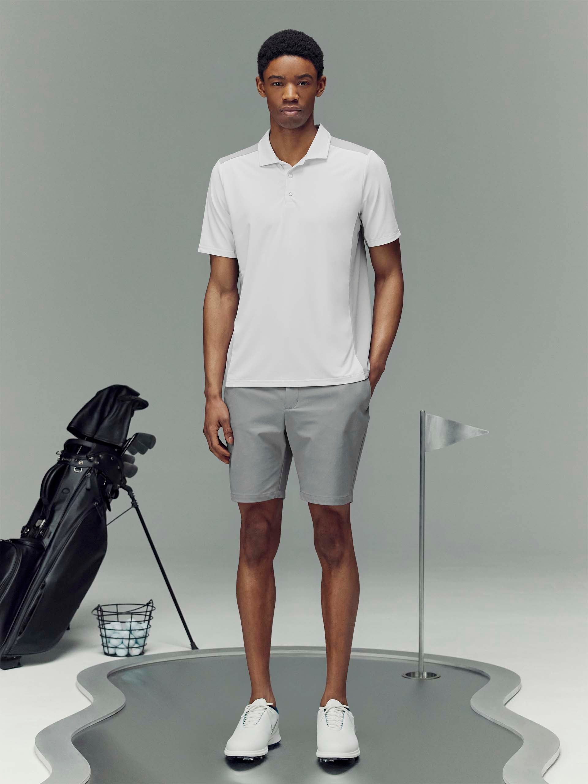 Golf Colour Block Polo Shirt in White