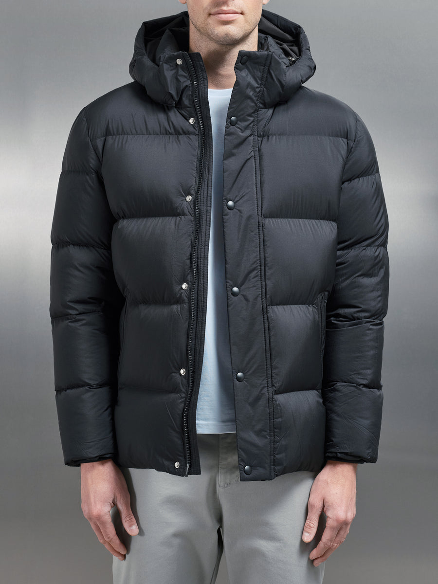 Goose Down Short Length Jacket in Black