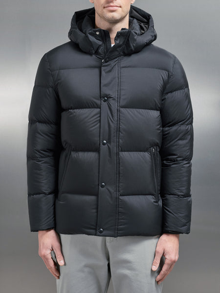 Goose Down Short Length Jacket in Black