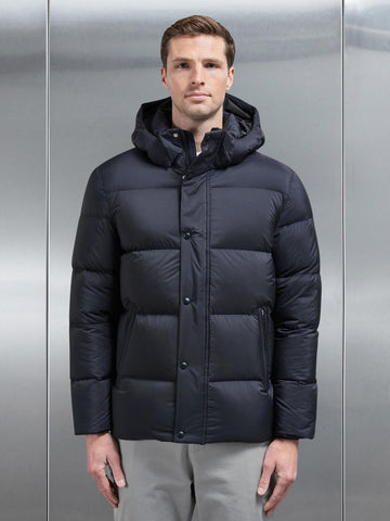 Goose Down Short Length Jacket in Black