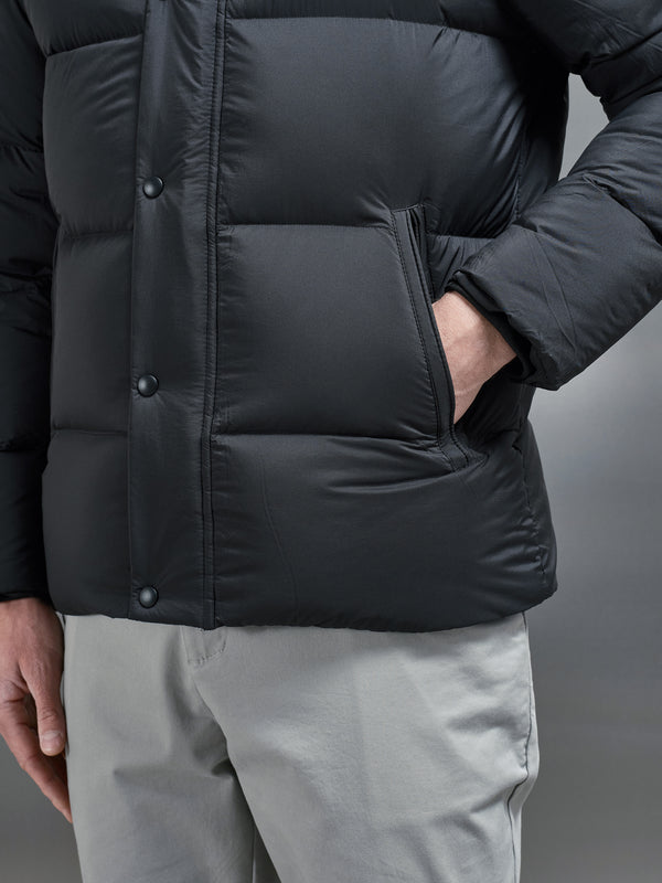 Goose Down Short Length Jacket in Black