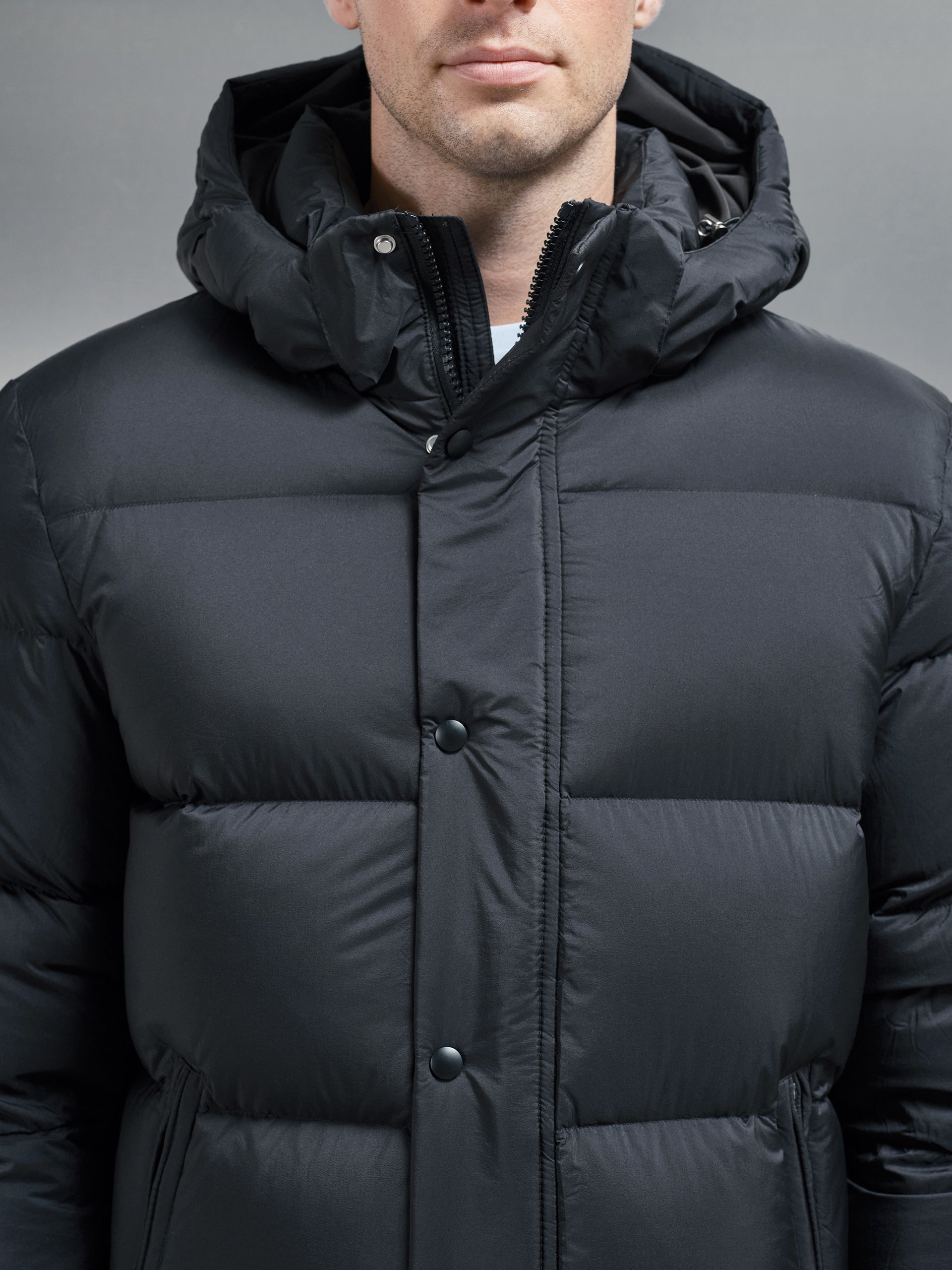 Goose Down Short Length Jacket in Black