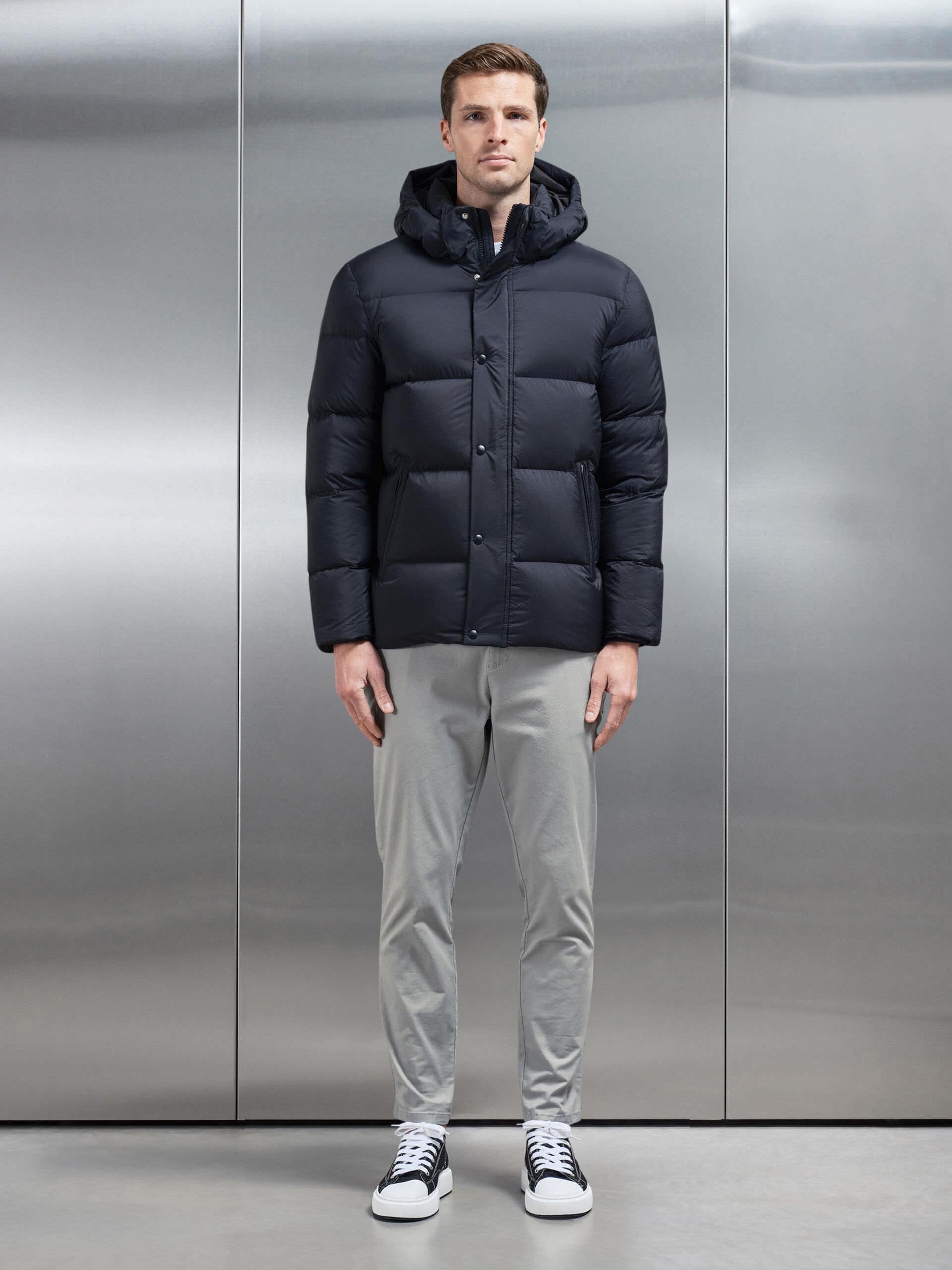 Goose Down Short Length Jacket in Black
