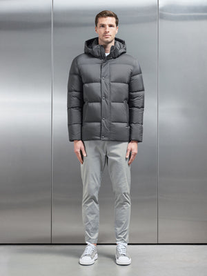 Goose Down Short Length Jacket in Grey