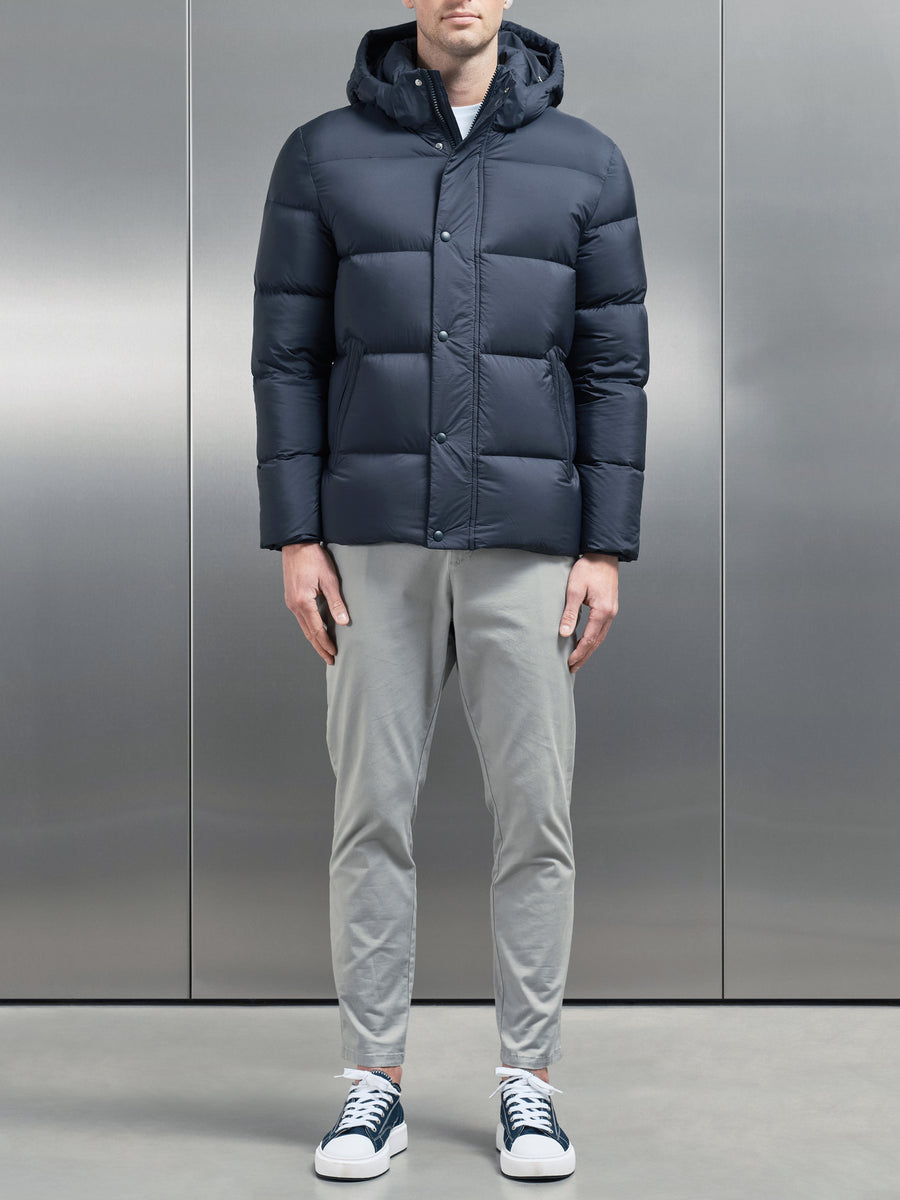 Goose Down Short Length Jacket in Navy